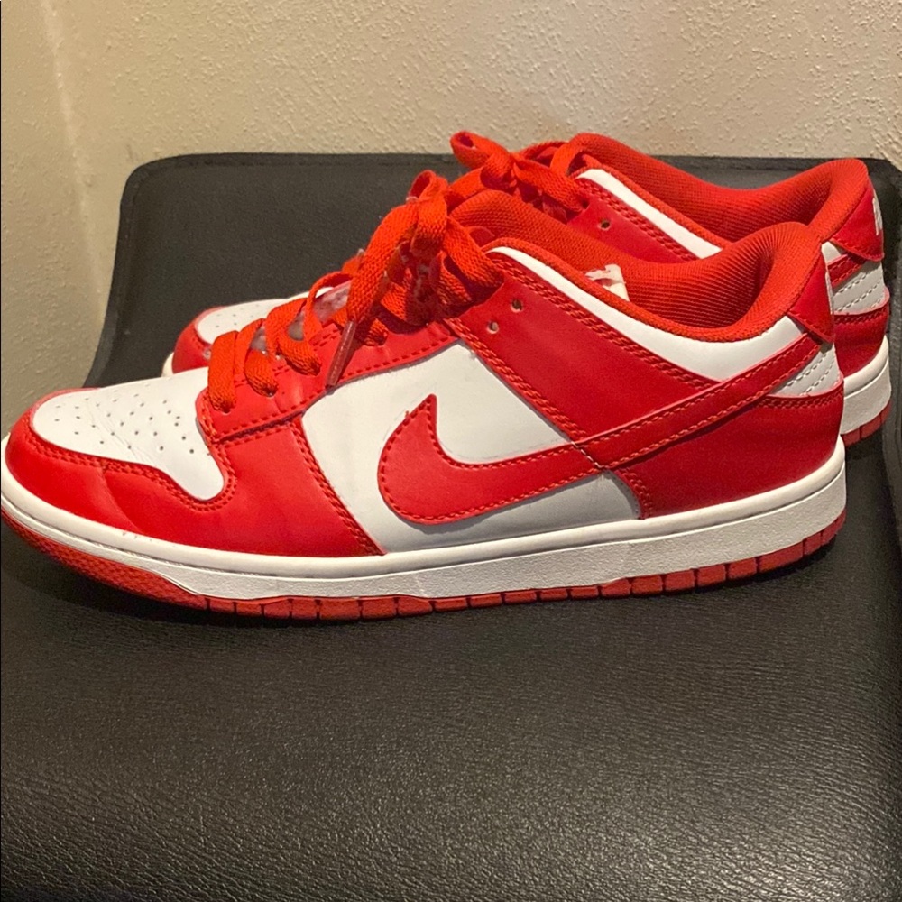 Red and White Nike Sneakers